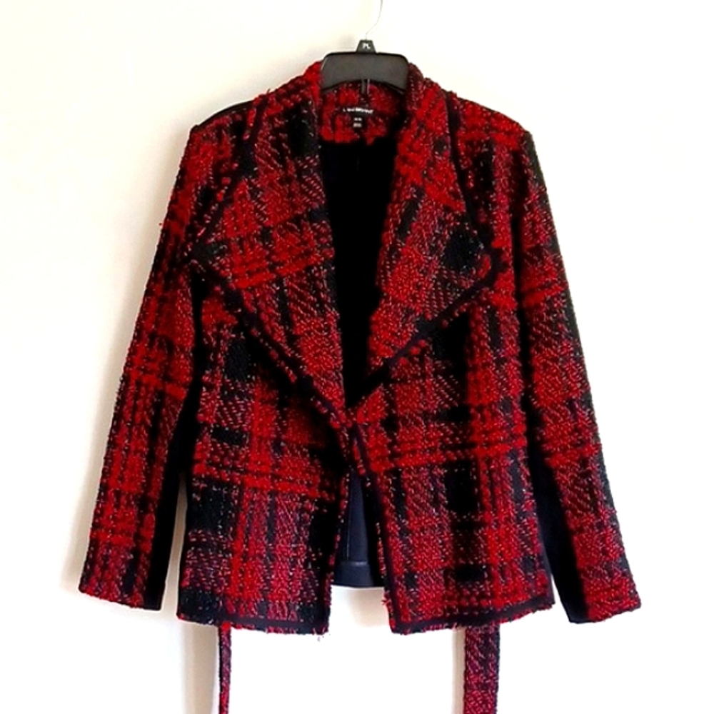 Lane Bryant Buffalo Plaid Tweed Shimmer Jacket